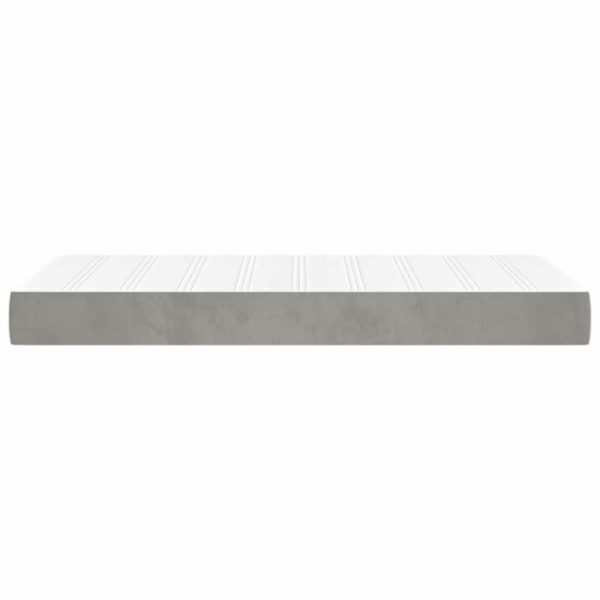 Pocketveringmatras 90X220X20 Cm Fluweel Lichtgrijs 90 x 220 cm