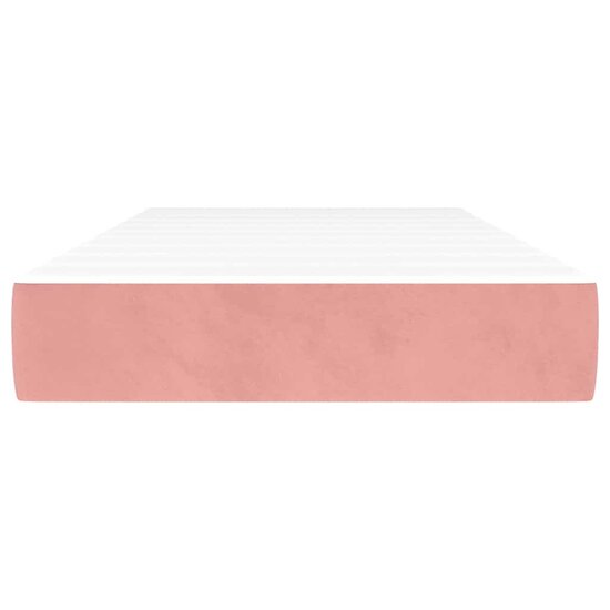 Pocketveringmatras 80X220X20 Cm Fluweel Roze 80 x 220 cm