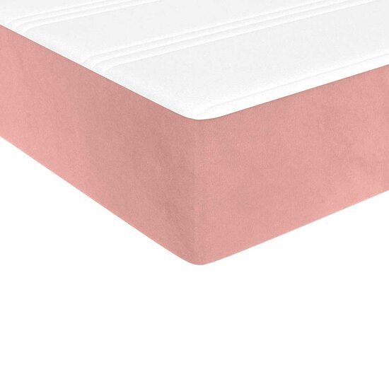 Pocketveringmatras 80X220X20 Cm Fluweel Roze 80 x 220 cm