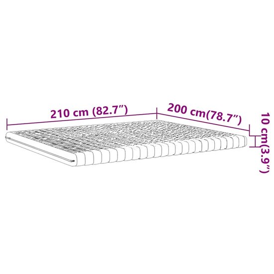 Schuimmatras 7 zones hardheid 20 ILD 200x210 cm wit