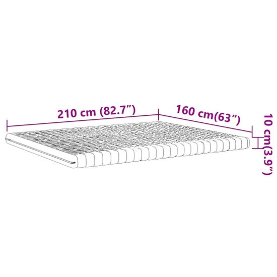 Schuimmatras 7 zones hardheid 20 ILD 160x210 cm wit