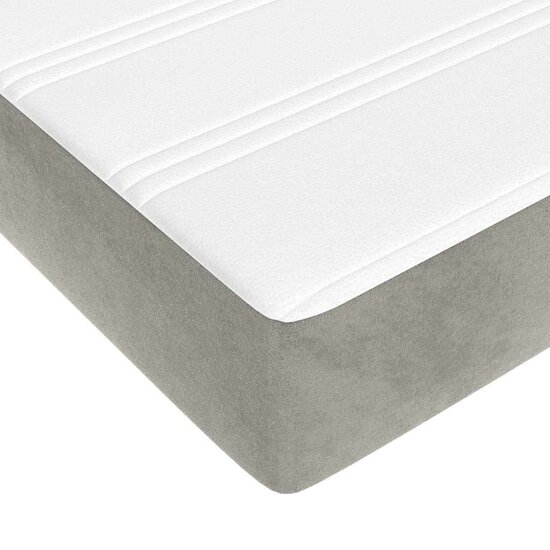 Pocketveringmatras 160x210x20 cm fluweel lichtgrijs