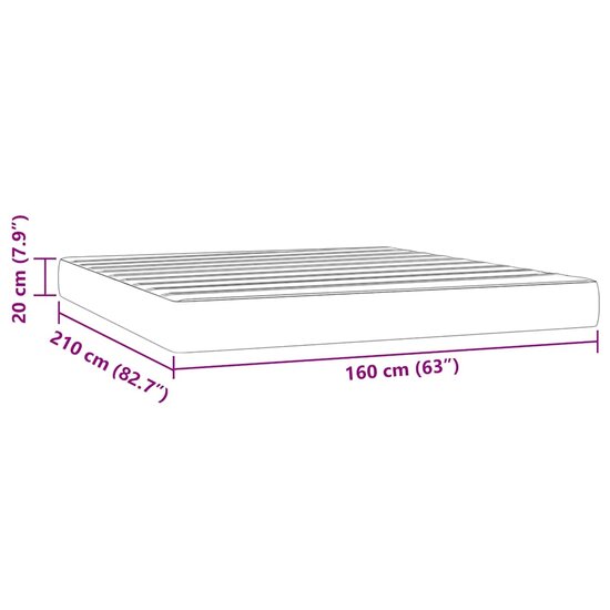 Pocketveringmatras 160x210x20 cm fluweel lichtgrijs