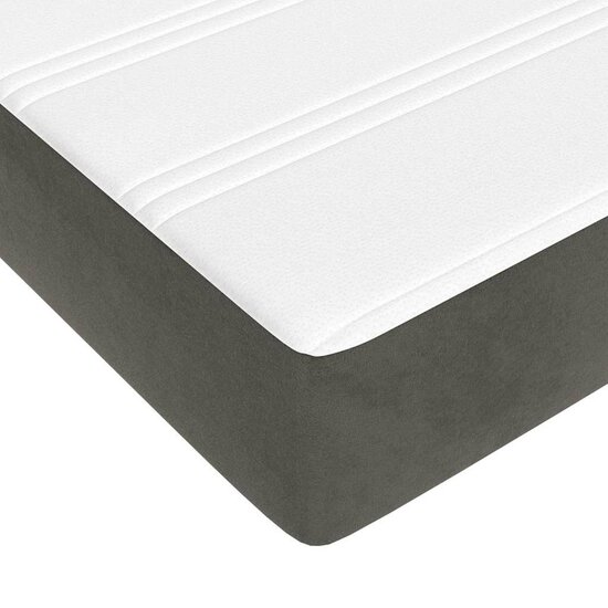 Pocketveringmatras 140x210x20 cm fluweel donkergrijs