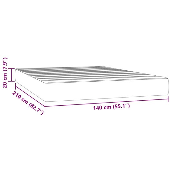Pocketveringmatras 140x210x20 cm fluweel donkergrijs