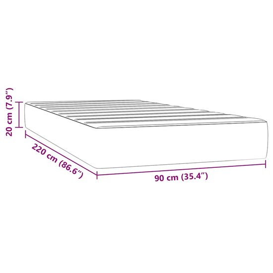 Pocketveringmatras 90x220x20 cm fluweel roze