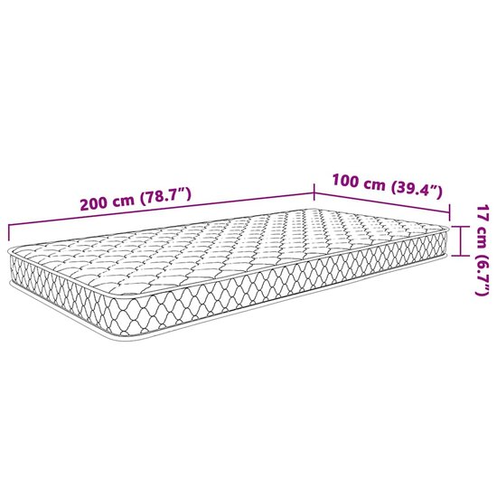 Traagschuimmatras 100X200X17 Cm Wit 100 x 200 cm