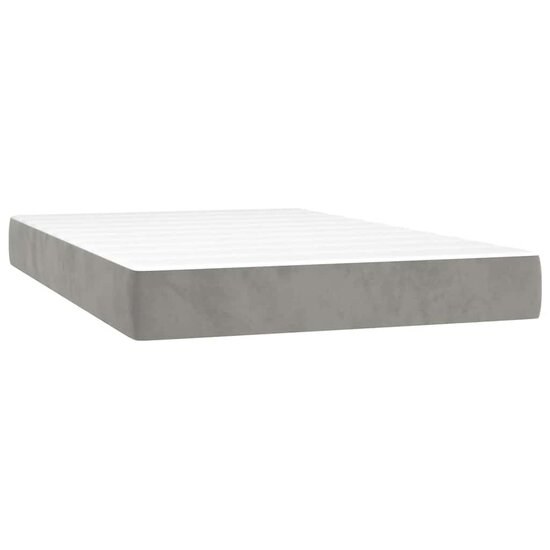 Pocketveringmatras 120X220X20 Cm Fluweel Lichtgrijs 120 x 220 cm