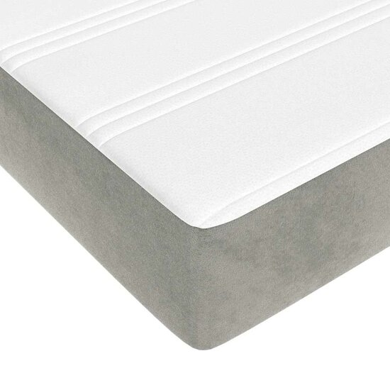 Pocketveringmatras 120X220X20 Cm Fluweel Lichtgrijs 120 x 220 cm