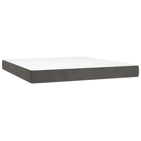 Pocketveringmatras 160X220X20 Cm Fluweel Donkergrijs 160 x 220 cm