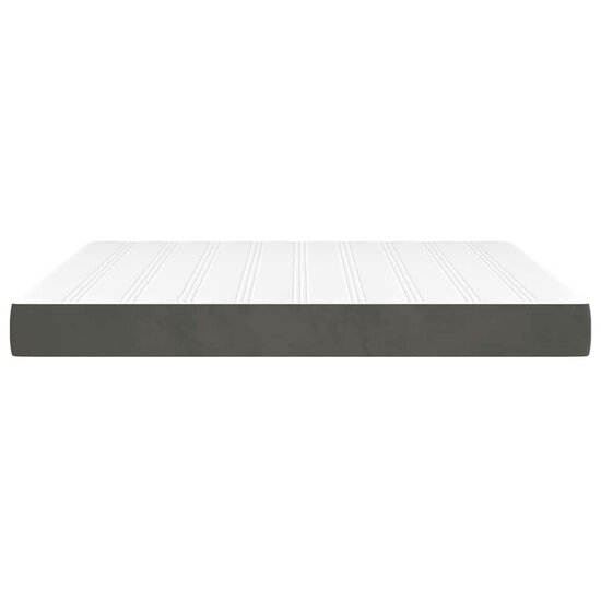 Pocketveringmatras 160X220X20 Cm Fluweel Donkergrijs 160 x 220 cm