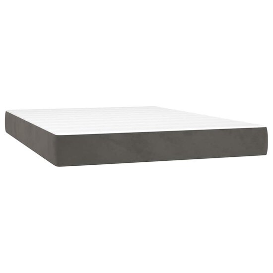 Pocketveringmatras 140X220X20 Cm Fluweel Donkergrijs 140 x 220 cm