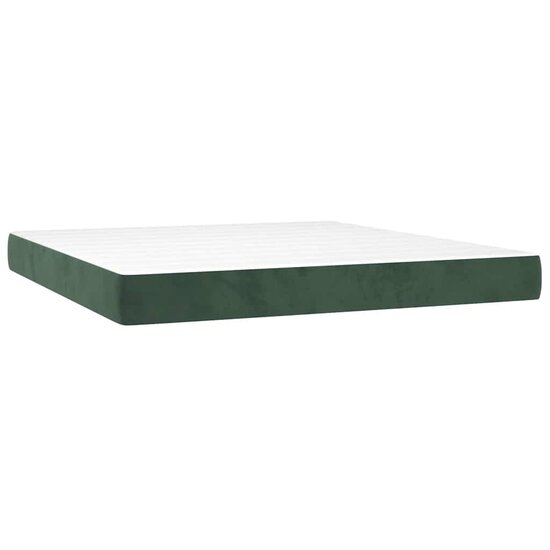 Pocketveringmatras 160X220X20 Cm Fluweel Donkergroen 160 x 220 cm