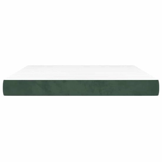 Pocketveringmatras 160X220X20 Cm Fluweel Donkergroen 160 x 220 cm