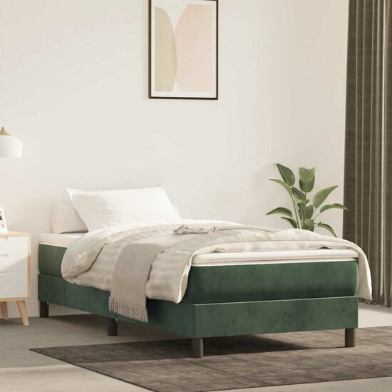 Pocketveringmatras 100X220X20 Cm Fluweel Donkergroen 100 x 220 cm