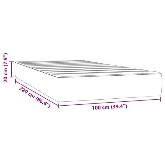 Pocketveringmatras 100X220X20 Cm Fluweel Donkergroen 100 x 220 cm