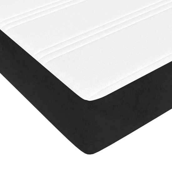 Pocketveringmatras 120X220X20 Cm Fluweel Zwart 120 x 220 cm
