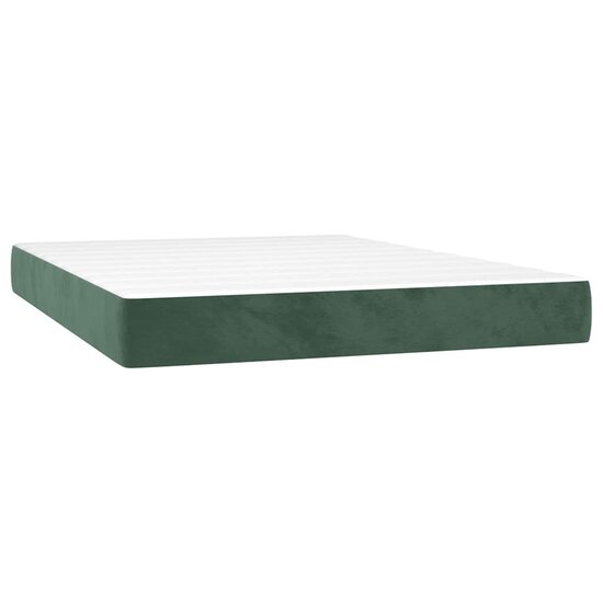 Pocketveringmatras 140X220X20 Cm Fluweel Donkergroen 140 x 220 cm