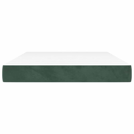 Pocketveringmatras 140X220X20 Cm Fluweel Donkergroen 140 x 220 cm