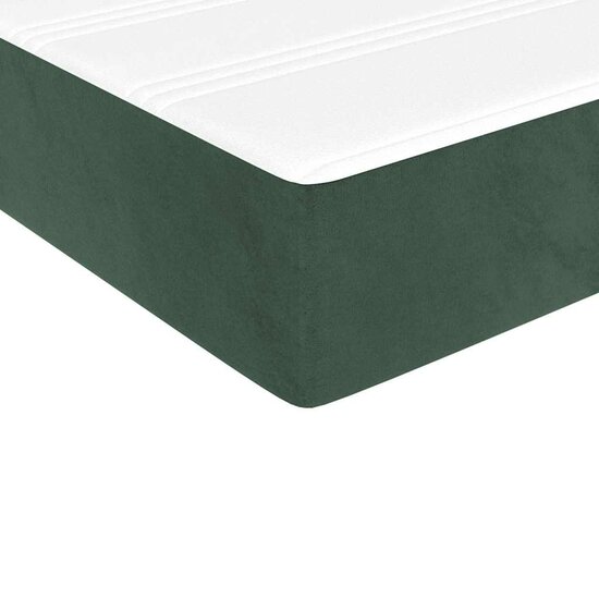 Pocketveringmatras 140X220X20 Cm Fluweel Donkergroen 140 x 220 cm