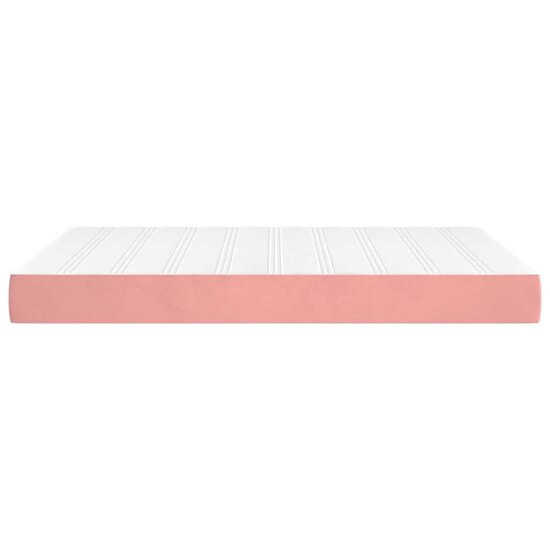 Pocketveringmatras 140X220X20 Cm Fluweel Roze 140 x 220 cm
