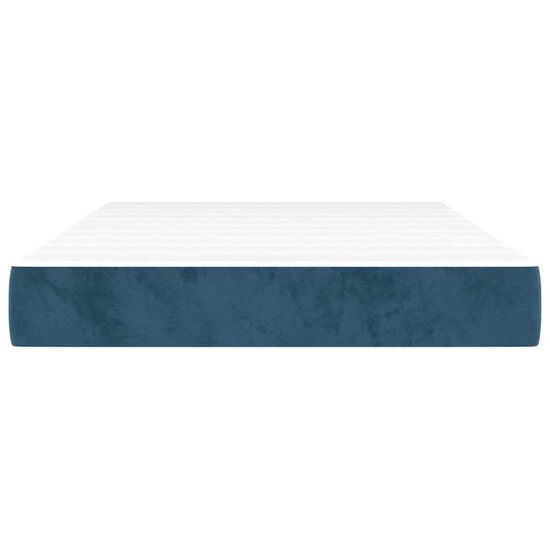 Pocketveringmatras 120X220X20 Cm Fluweel Donkerblauw 120 x 220 cm
