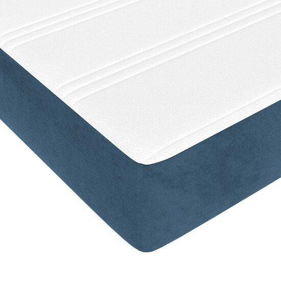 Pocketveringmatras 120X220X20 Cm Fluweel Donkerblauw 120 x 220 cm