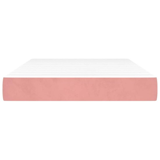 Pocketveringmatras 120X220X20 Cm Fluweel Roze 120 x 220 cm