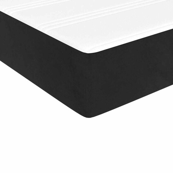 Pocketveringmatras 140X220X20 Cm Fluweel Zwart 140 x 220 cm