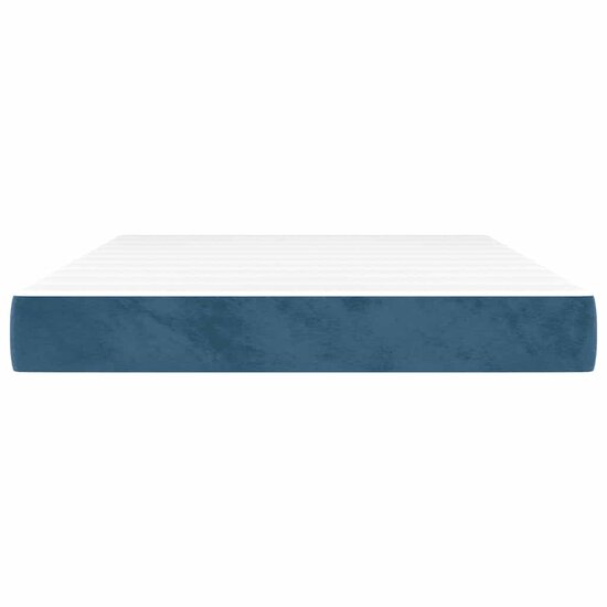 Pocketveringmatras 140X220X20 Cm Fluweel Donkerblauw 140 x 220 cm