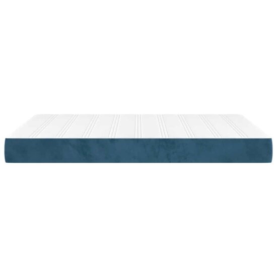 Pocketveringmatras 140X220X20 Cm Fluweel Donkerblauw 140 x 220 cm