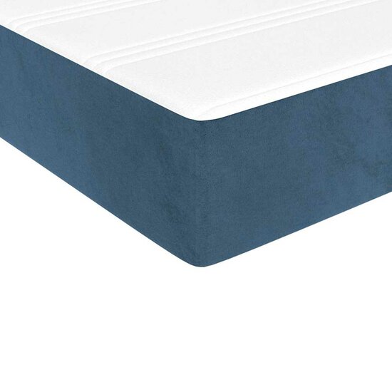Pocketveringmatras 140X220X20 Cm Fluweel Donkerblauw 140 x 220 cm