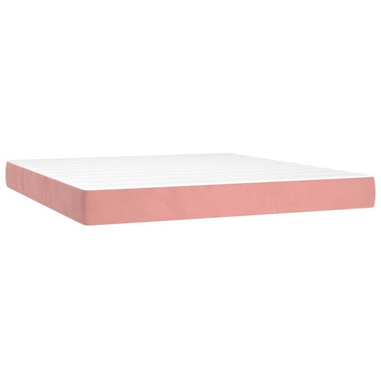Pocketveringmatras 160X220X20 Cm Fluweel Roze 160 x 220 cm