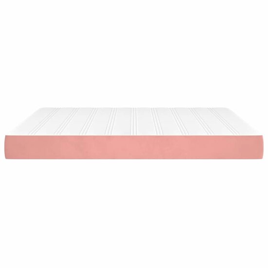 Pocketveringmatras 160X220X20 Cm Fluweel Roze 160 x 220 cm