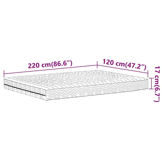Schuimmatras Hardheid H2 H3 Wit 120 x 220 cm
