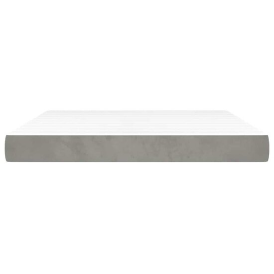 Pocketveringmatras 160x220x20 cm fluweel lichtgrijs