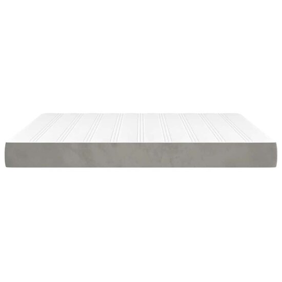 Pocketveringmatras 160x220x20 cm fluweel lichtgrijs