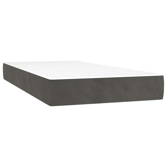 Pocketveringmatras 100x220x20 cm fluweel donkergrijs