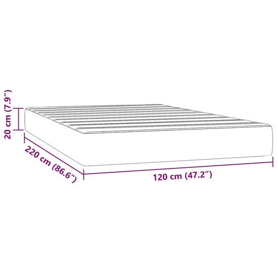 Pocketveringmatras 120x220x20 cm fluweel donkergrijs