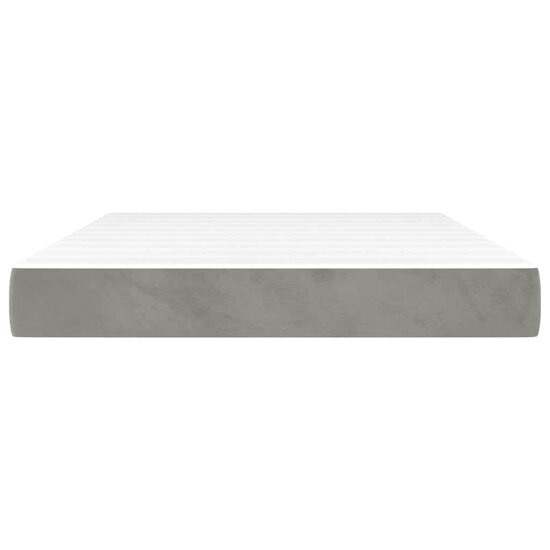 Pocketveringmatras 140x220x20 cm fluweel lichtgrijs