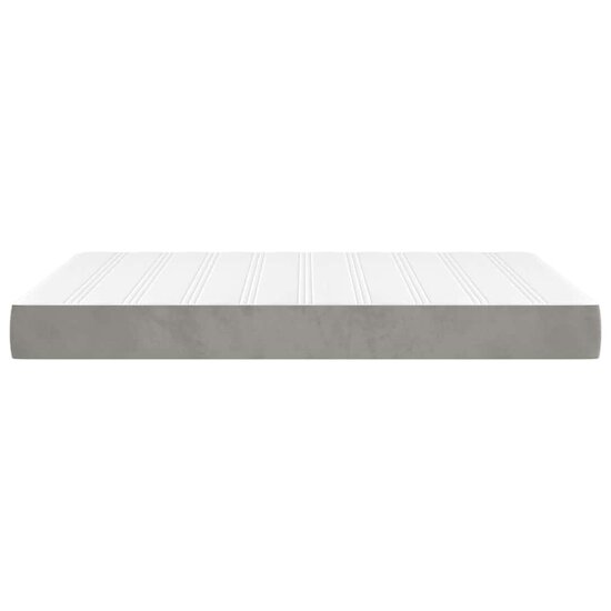 Pocketveringmatras 140x220x20 cm fluweel lichtgrijs