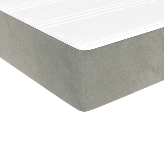 Pocketveringmatras 140x220x20 cm fluweel lichtgrijs