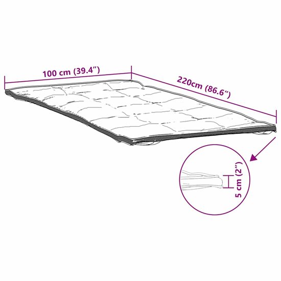 Matrasbeschermer 100x220 cm wit