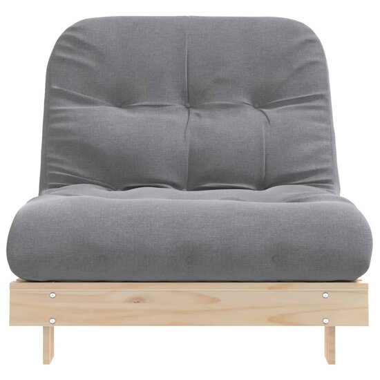Futon Slaapbank Met Matras Massief Grenenhout 90 x 206 x 11 cm Natuurlijk grenenhout