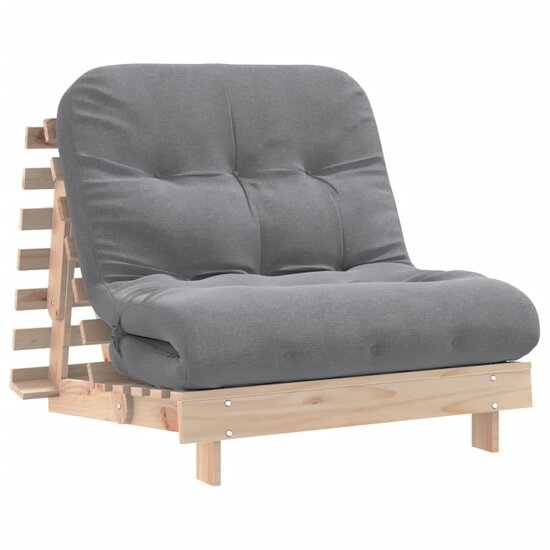 Futon Slaapbank Met Matras Massief Grenenhout 80 x 206 x 11 cm Natuurlijk grenenhout