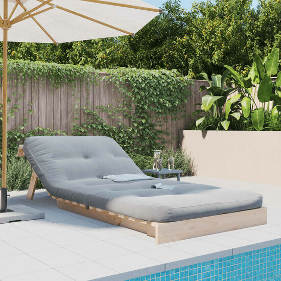Futon Slaapbank Met Matras Massief Grenenhout 80 x 206 x 11 cm Natuurlijk grenenhout