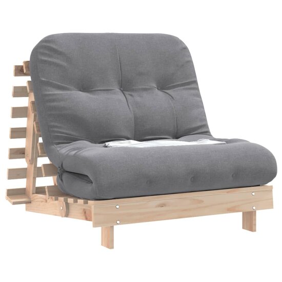 Futon Slaapbank Met Matras Massief Grenenhout 80 x 206 x 11 cm Natuurlijk grenenhout
