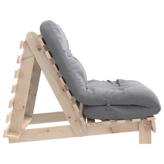 Futon Slaapbank Met Matras Massief Grenenhout 80 x 206 x 11 cm Natuurlijk grenenhout