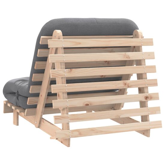 Futon Slaapbank Met Matras Massief Grenenhout 80 x 206 x 11 cm Natuurlijk grenenhout