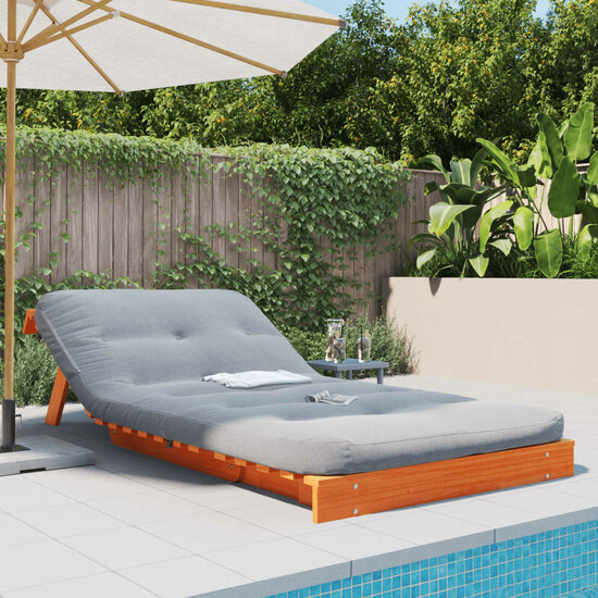 Futon Slaapbank Met Matras Grenenhout 100 x 206 x 11 cm Wasbruin
